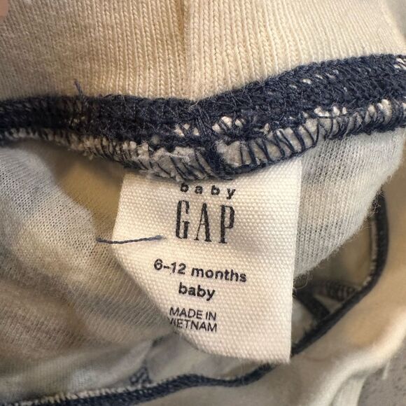 Baby Gap Boys Matching Navy Blue striped set : zip up hoodie & shorts 6-12 month - Picture 9 of 9